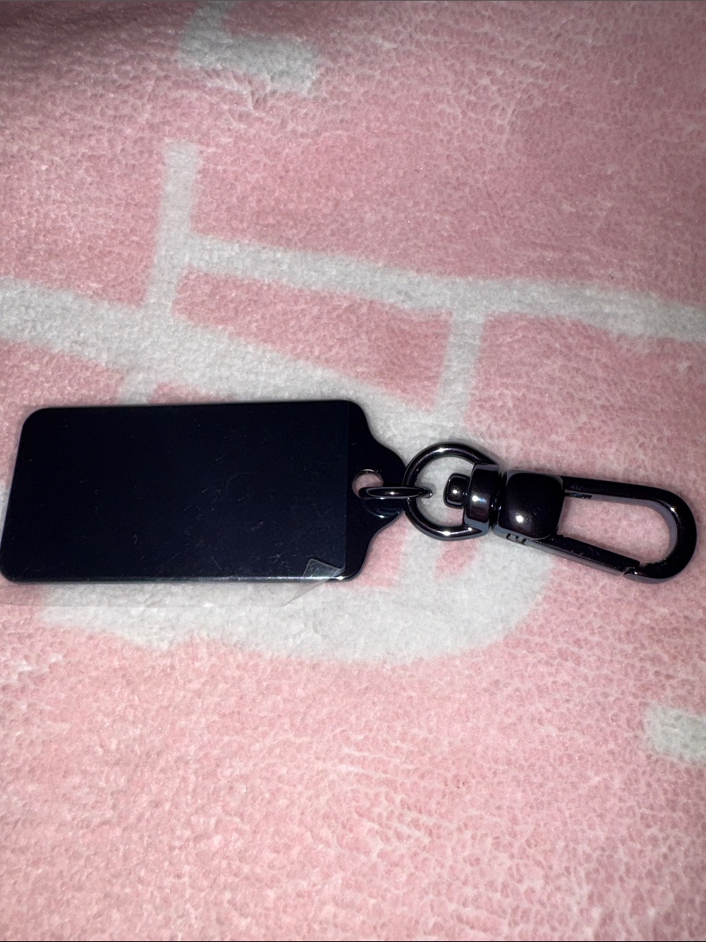 Coach Blue Metal Rectangular Keychain Tag with Clip - Picture 3 of 5